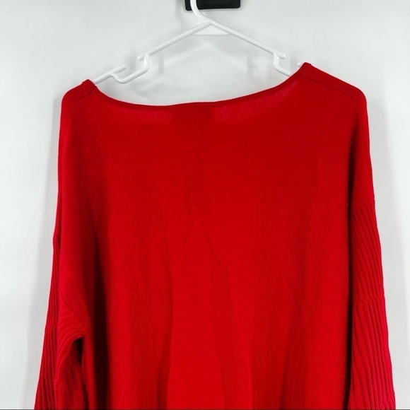 Lane Bryant long sleeve red sweater top size 14/16 boatneck wide sleeve - Picture 6 of 10